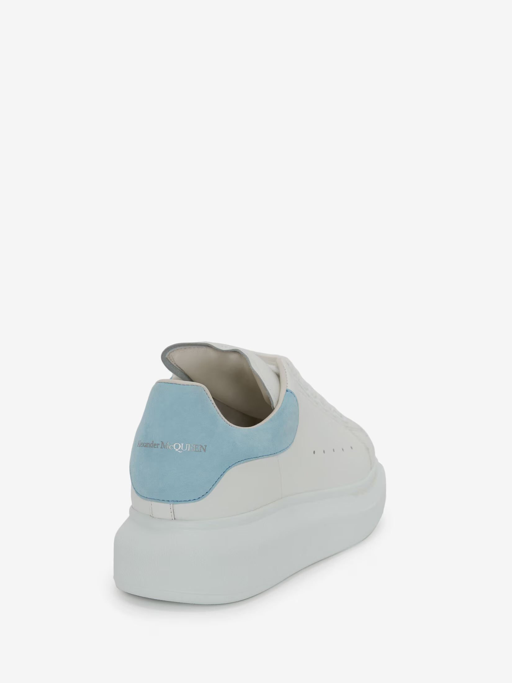 Alexander McQueen Oversized Sneaker in White & Blue Suede