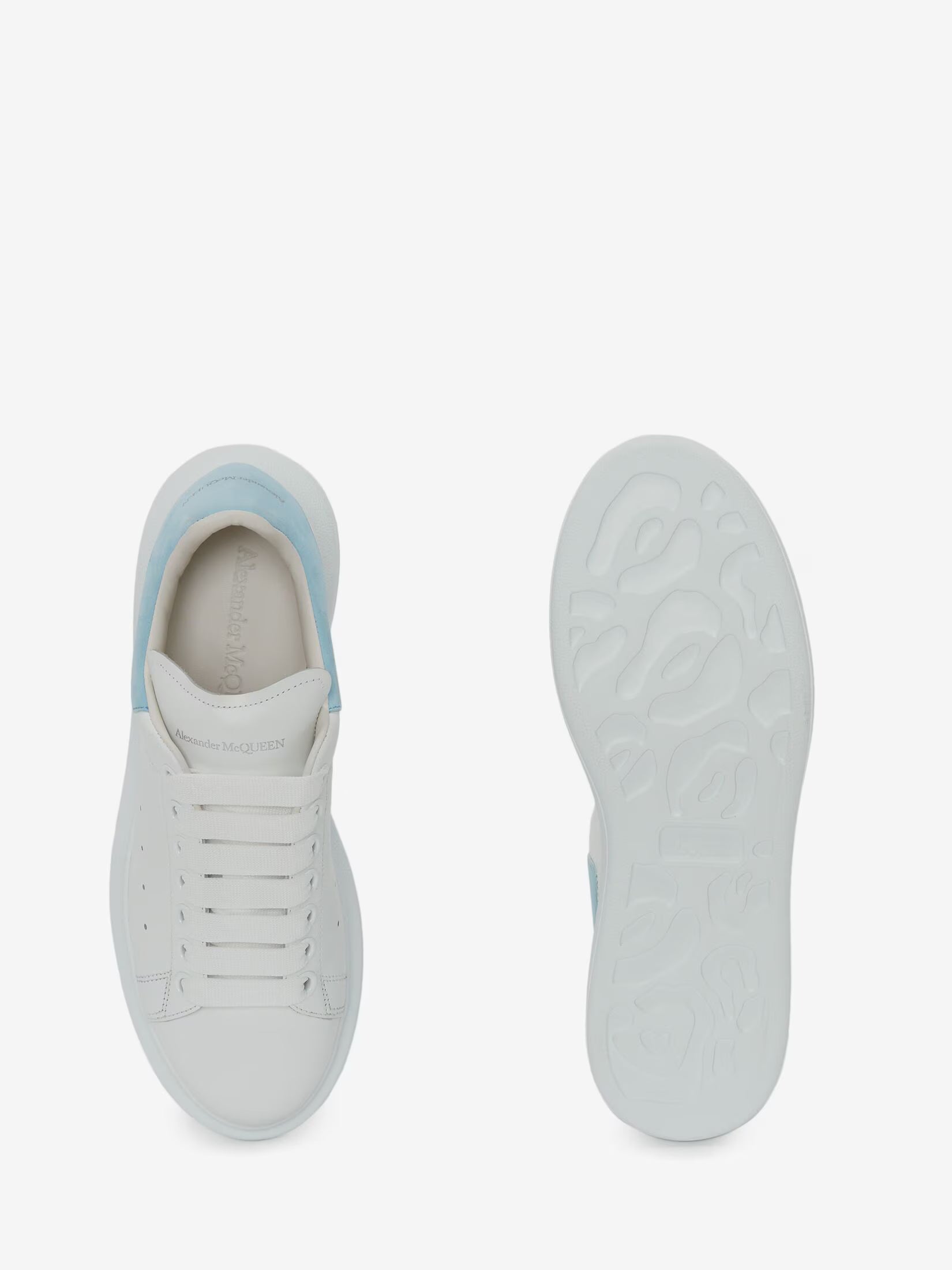 Alexander McQueen Oversized Sneaker in White & Blue Suede