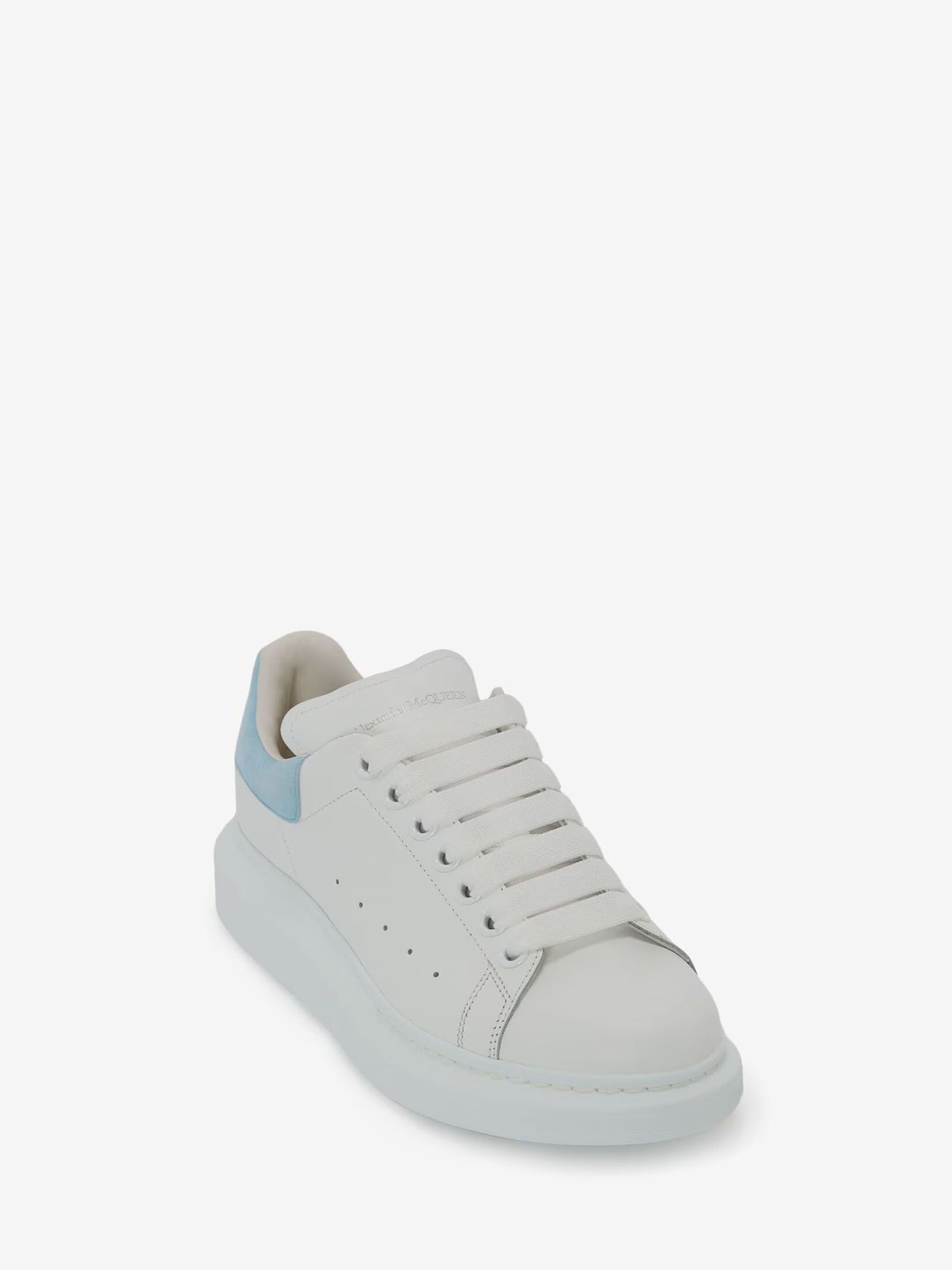Alexander McQueen Oversized Sneaker in White & Blue Suede