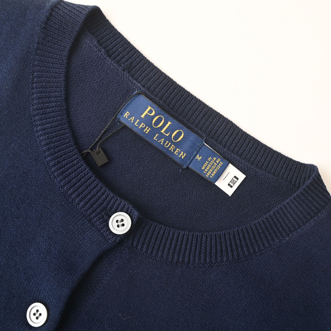 Crewneck Cardigan Navy Blue