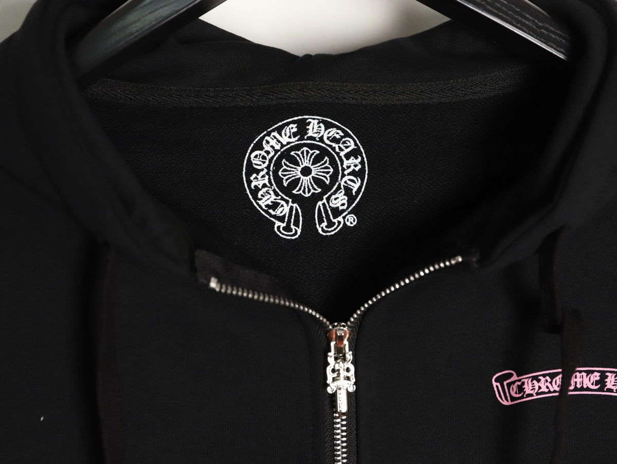Deadly Doll Zip-Up Hoodie Black & Pink