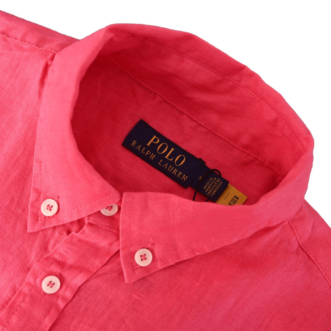 Linen Sport Shirt Vibrant Pink