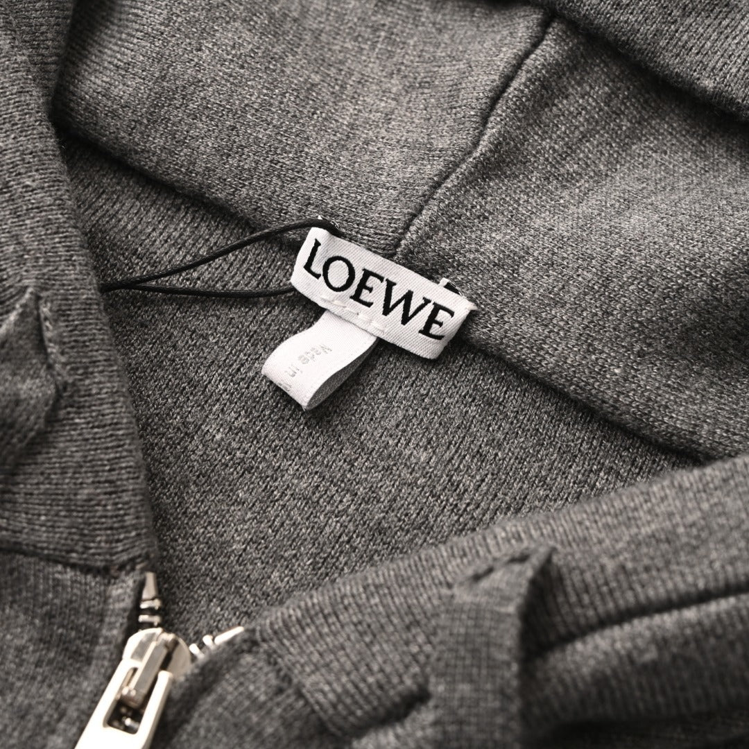 Anagram Zip-Up Hoodie Dark Grey