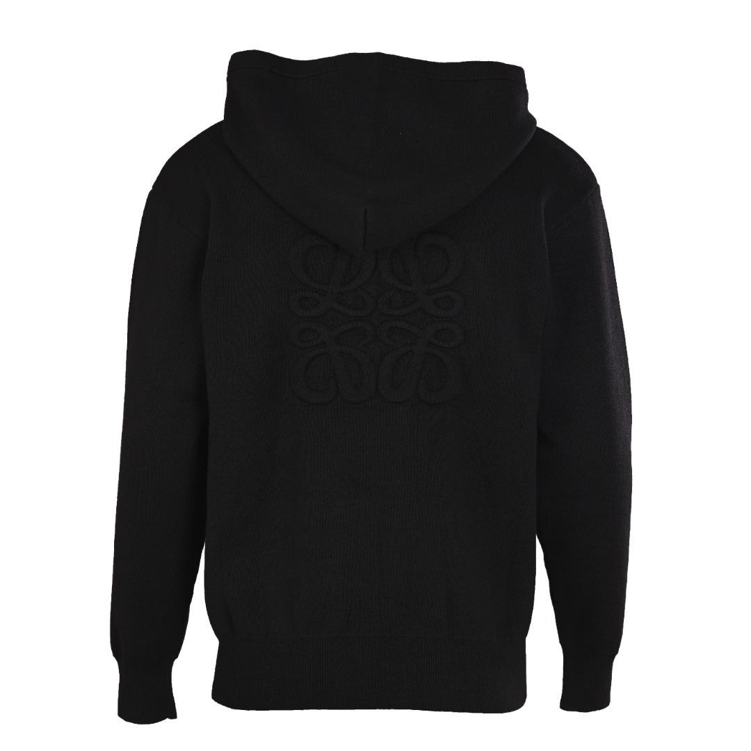 Anagram Zip-Up Hoodie Black