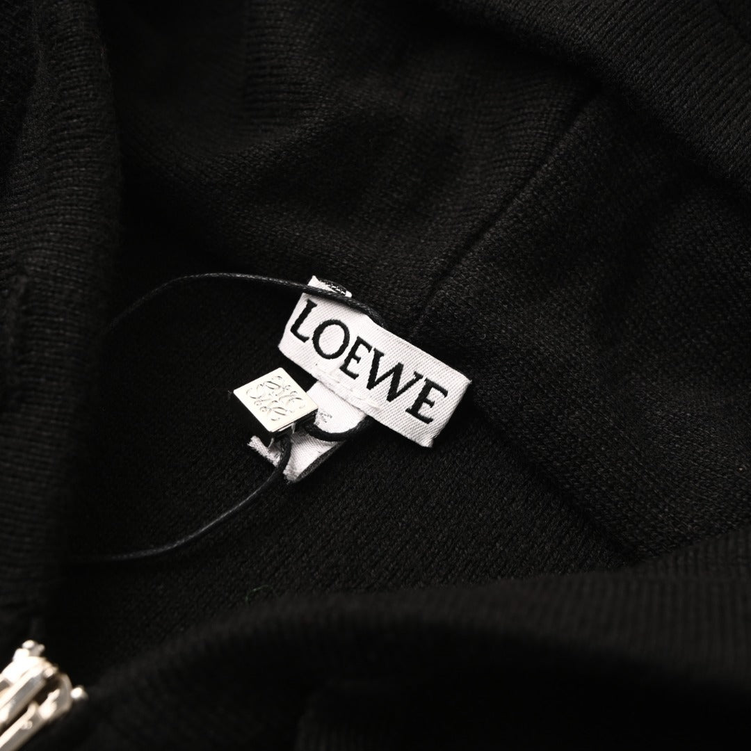 Anagram Zip-Up Hoodie Black