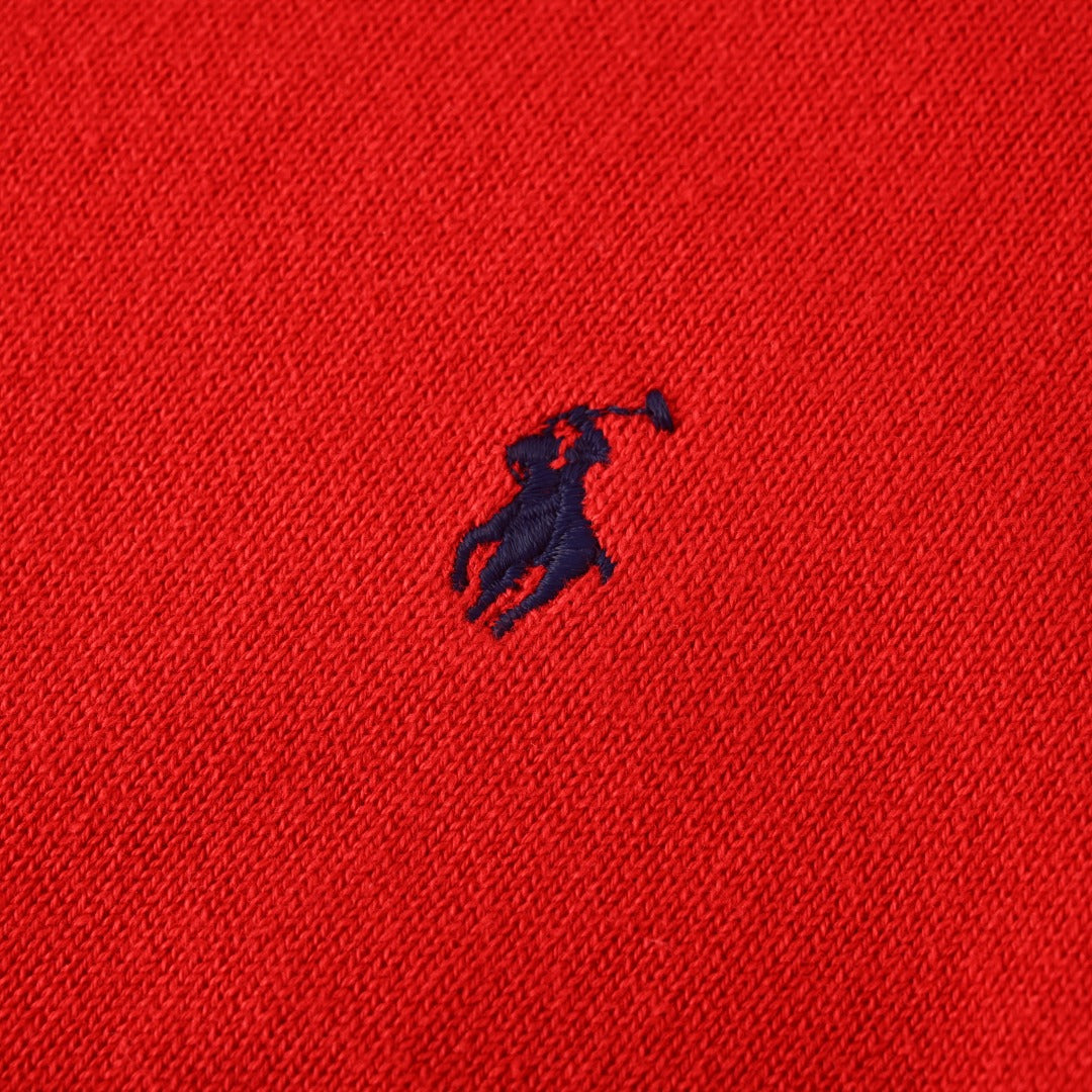 Crewneck Cardigan Red