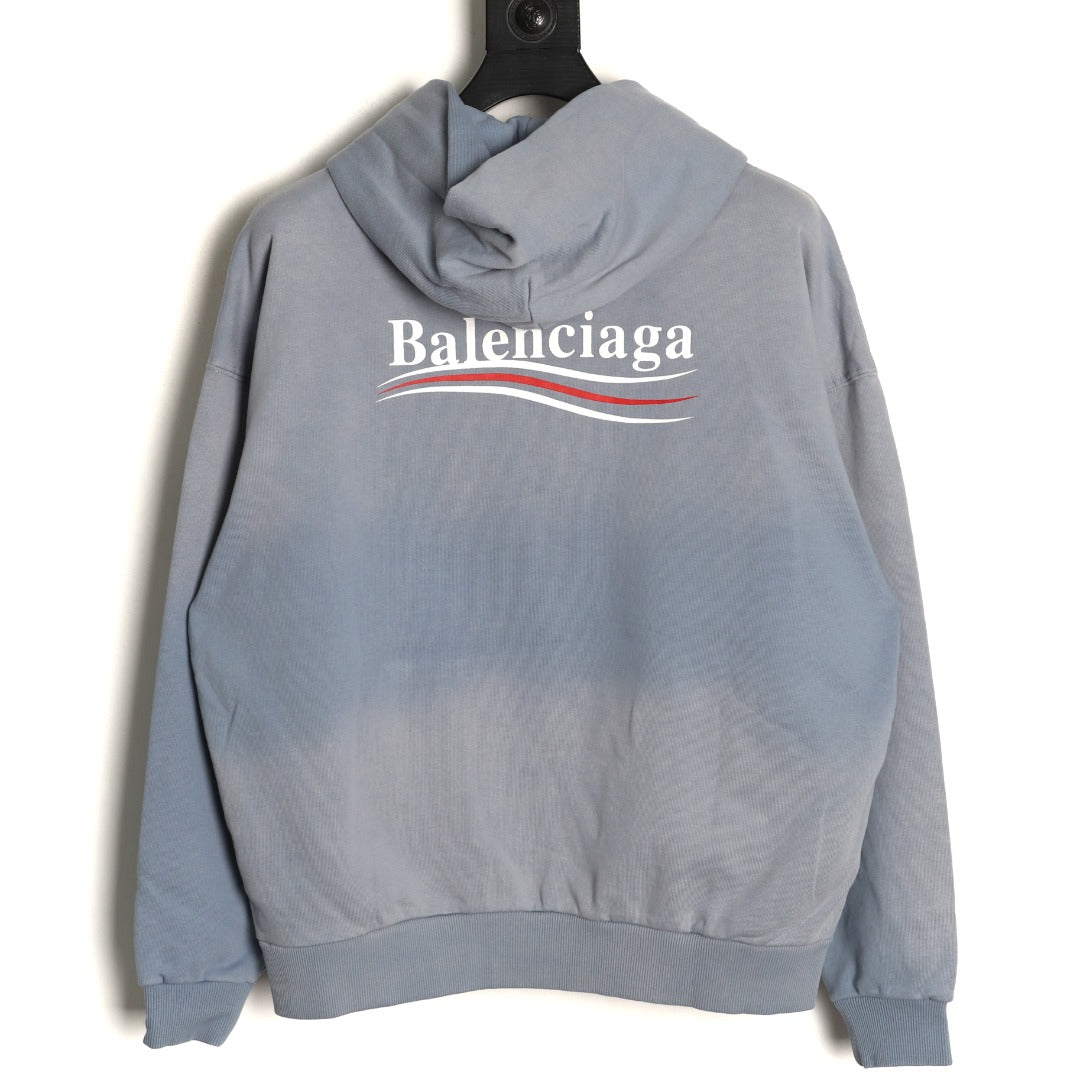 Political Campaign Medium Fit Hoodie Faded Blue