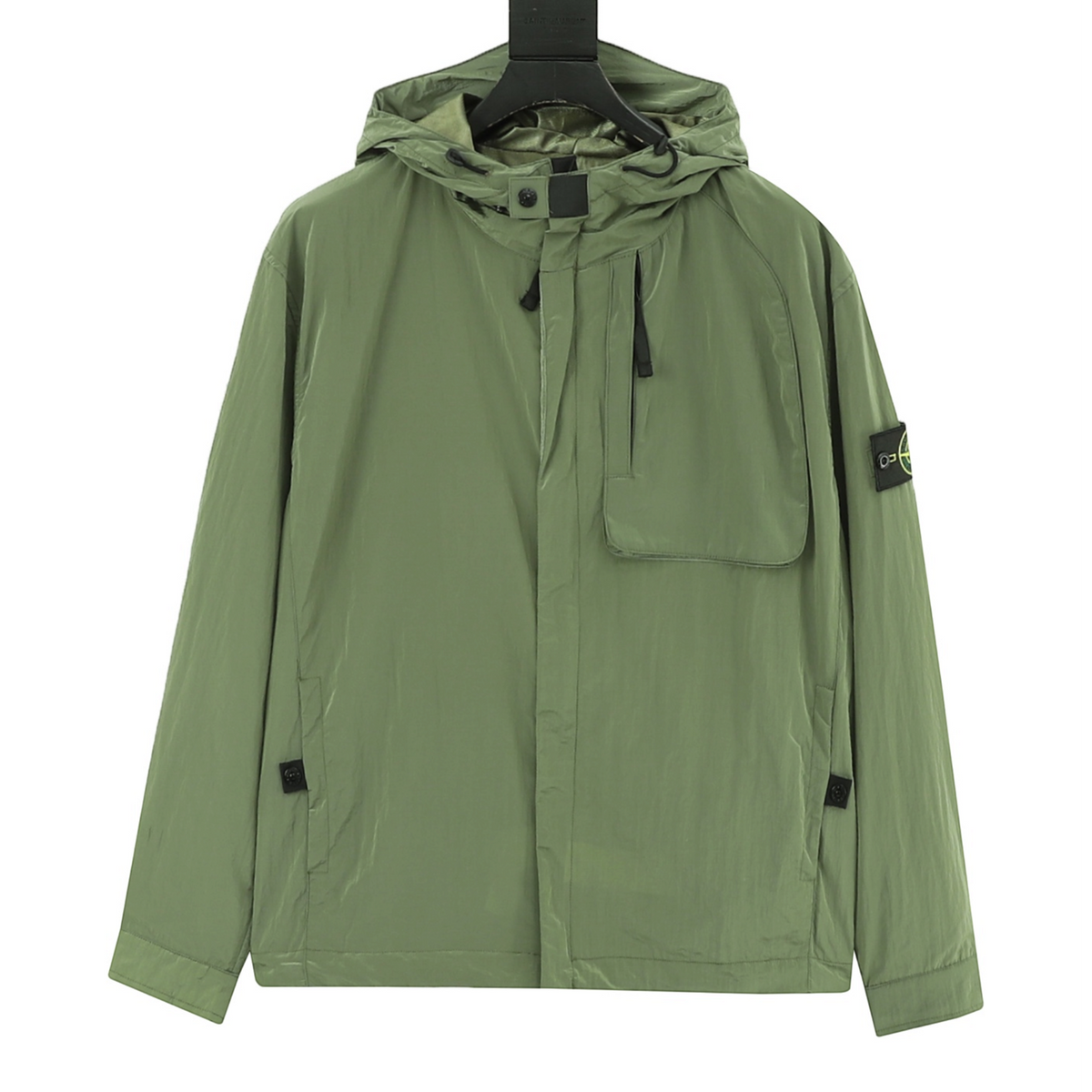 Supima Cotton Twill Stretch Hooded Jacket Sage Green