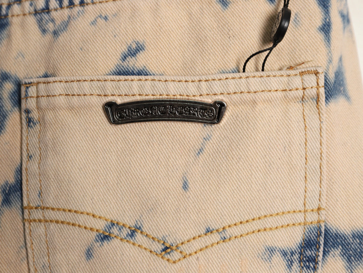 Tie-Dye Multicolor Cross Denim Jeans