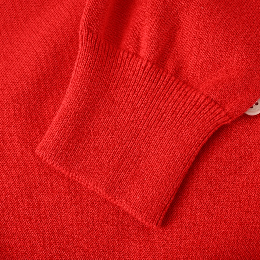 Crewneck Cardigan Red