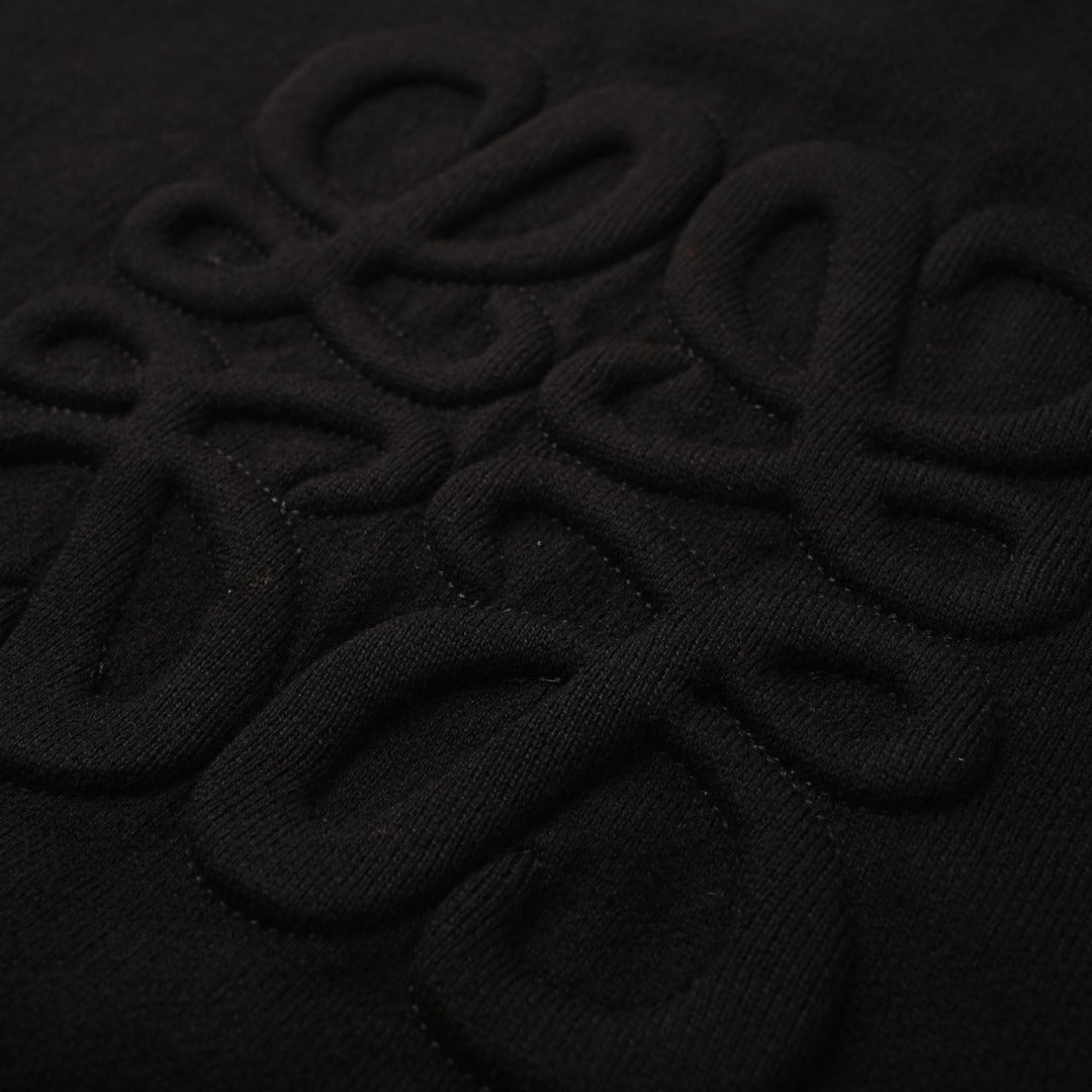 Anagram Zip-Up Hoodie Black