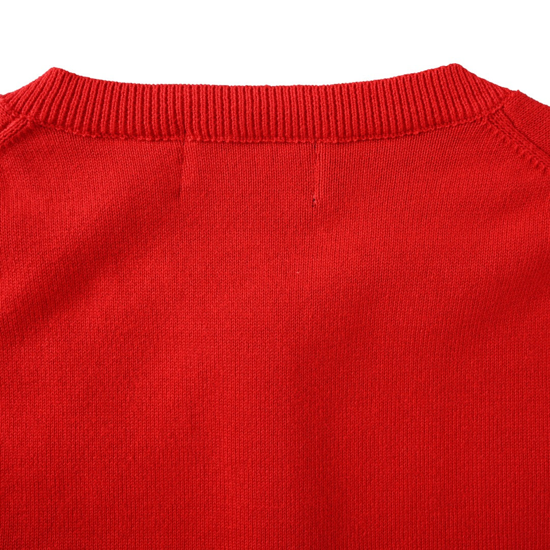 Crewneck Cardigan Red
