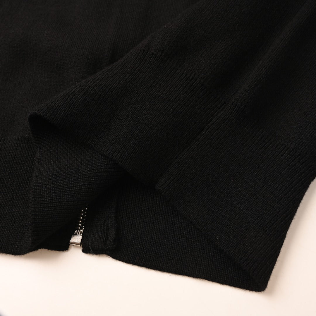 Anagram Zip-Up Hoodie Black