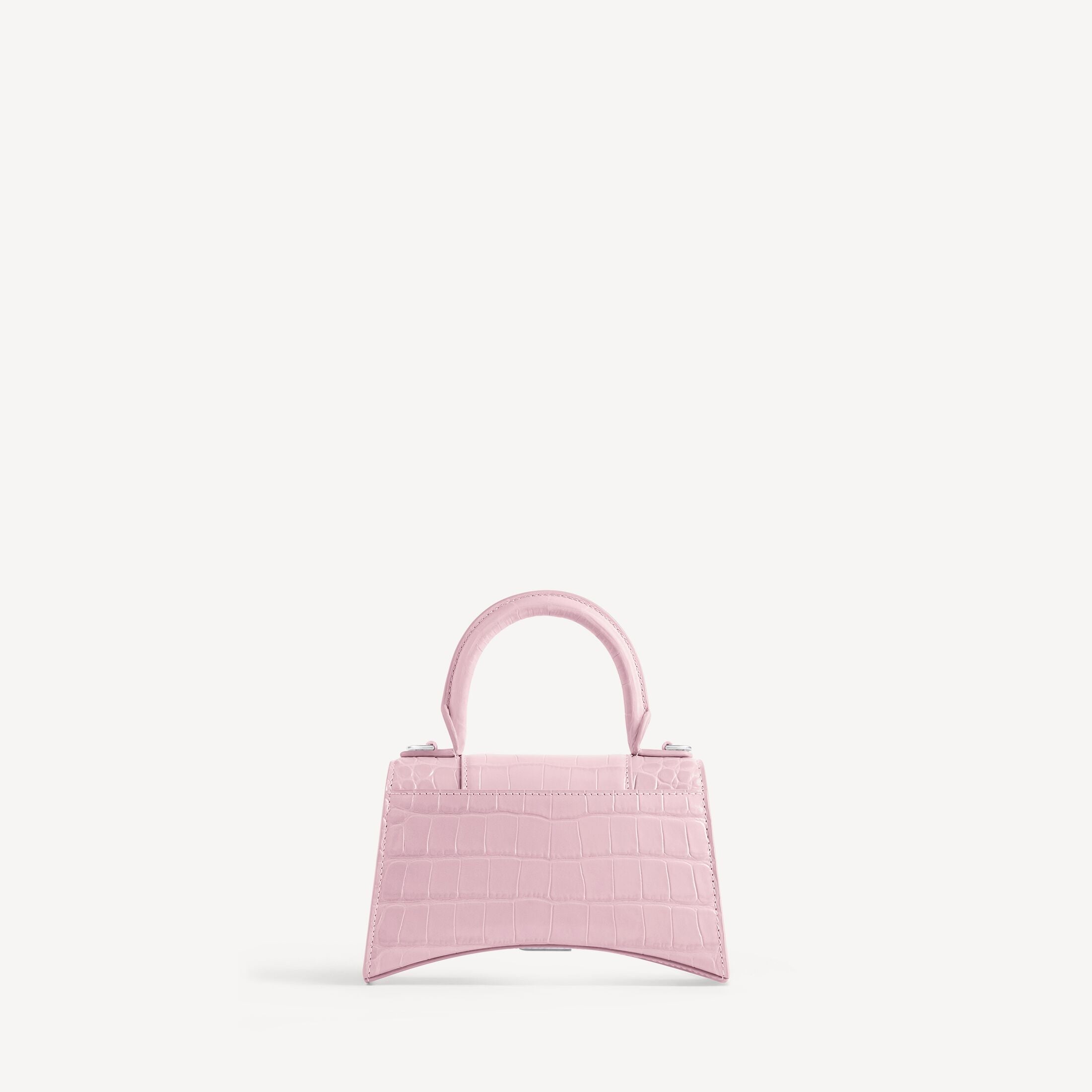 Balenciaga Hourglass XS Handbag in Crocodile-Embossed Calfskin