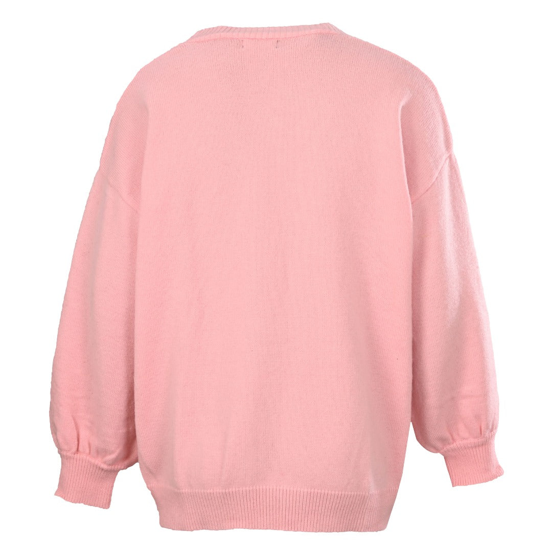 V-Neck Cardigan Pink