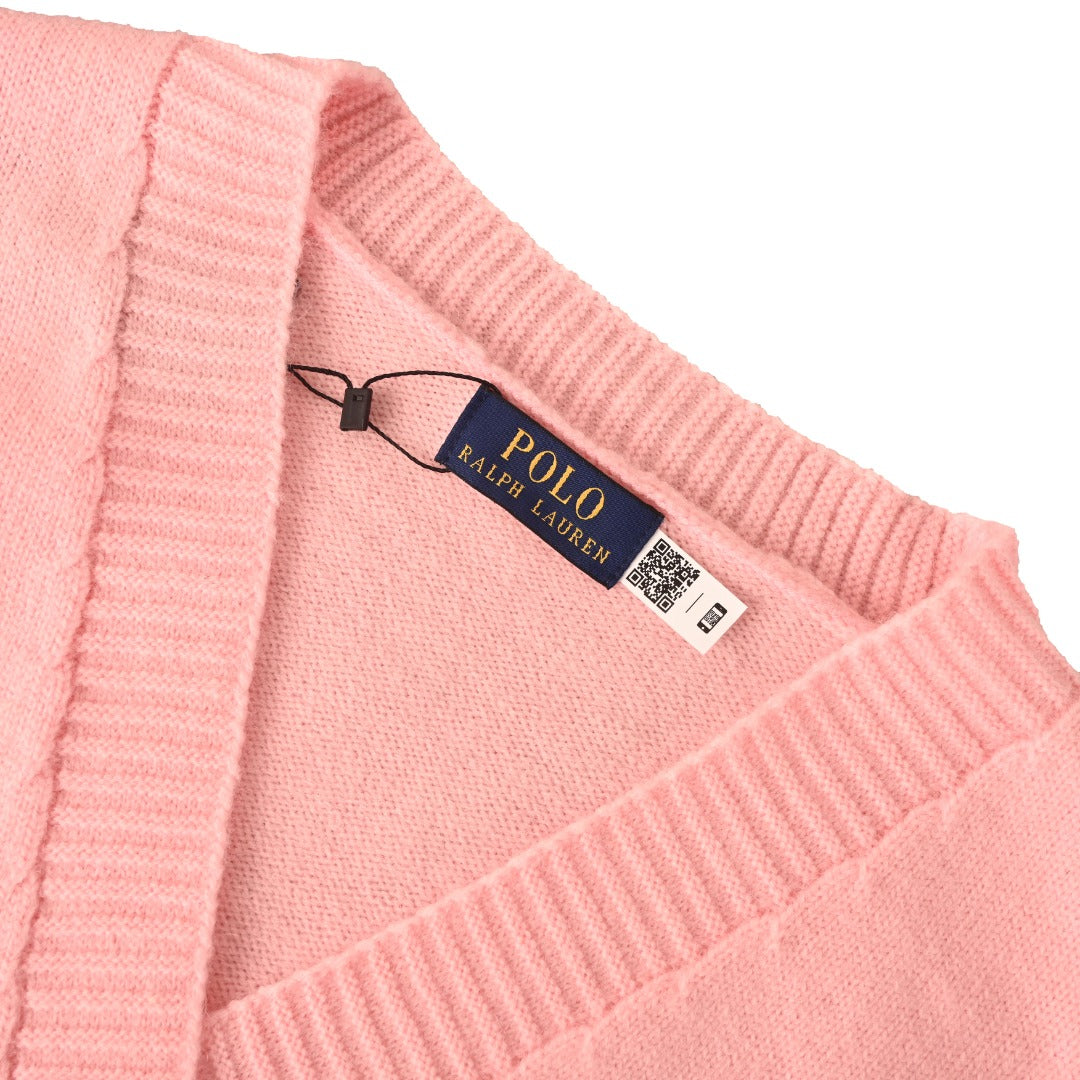 V-Neck Cardigan Pink
