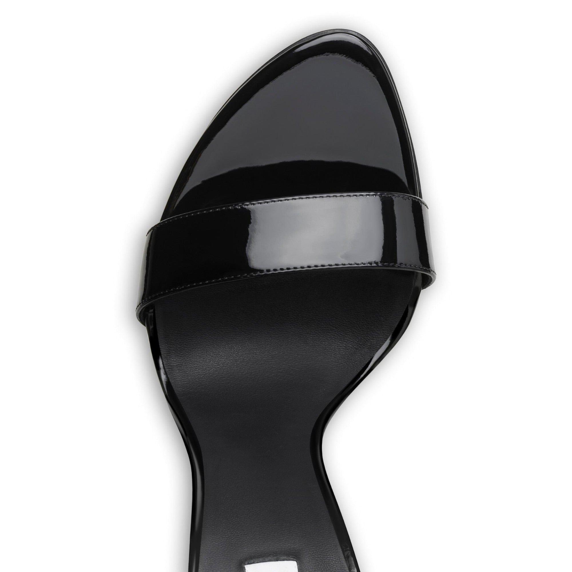 Patent Leather Cone Heel Sandals Black
