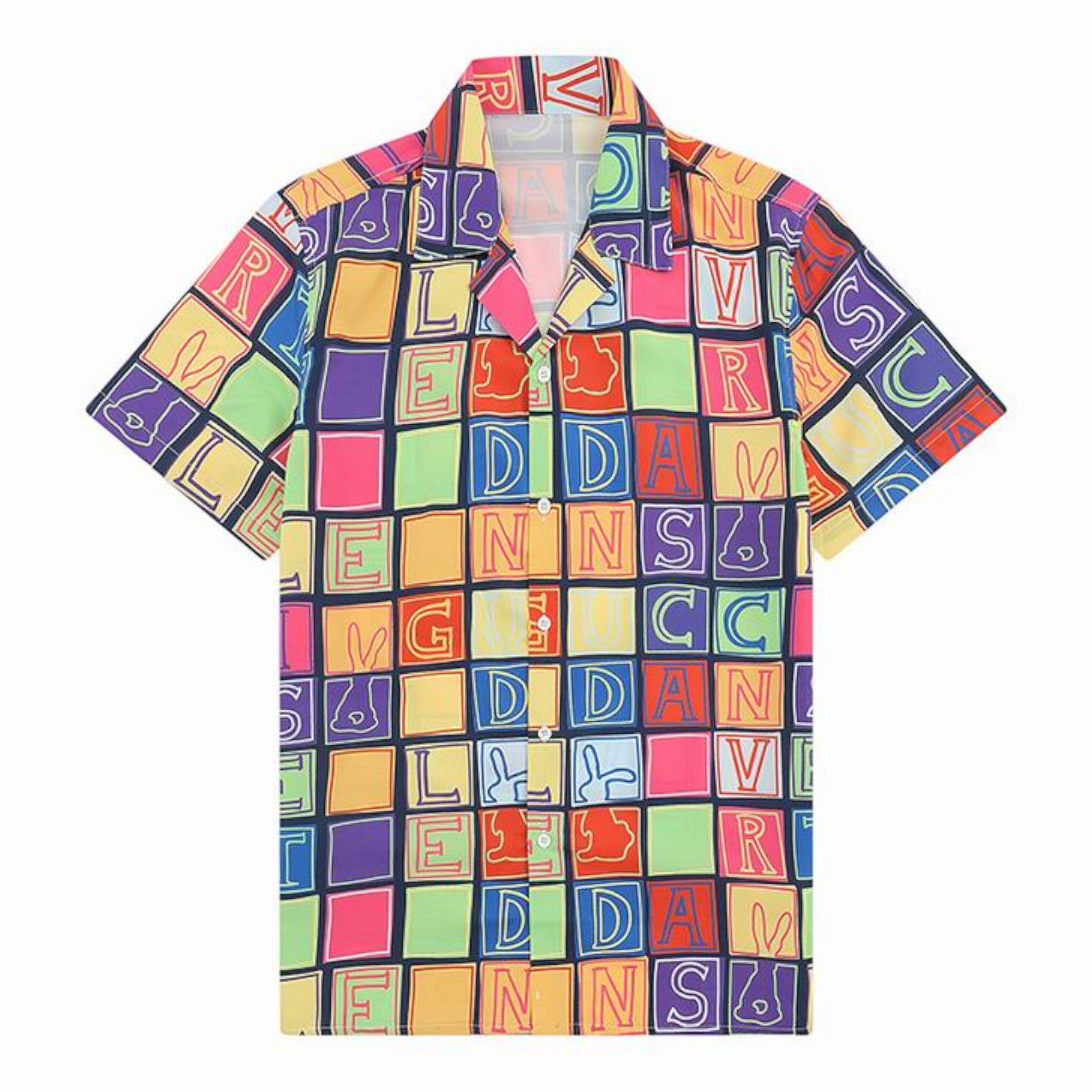 Letter Block Silk Print Multicolor