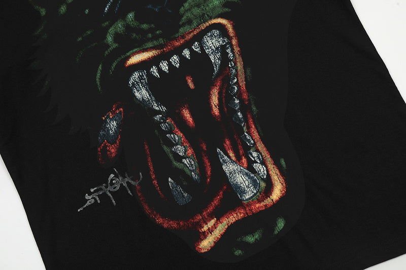 Green Hyena Tour Graphic T-Shirt Black