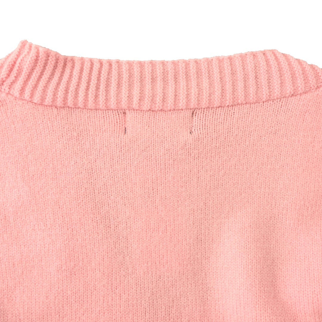 V-Neck Cardigan Pink