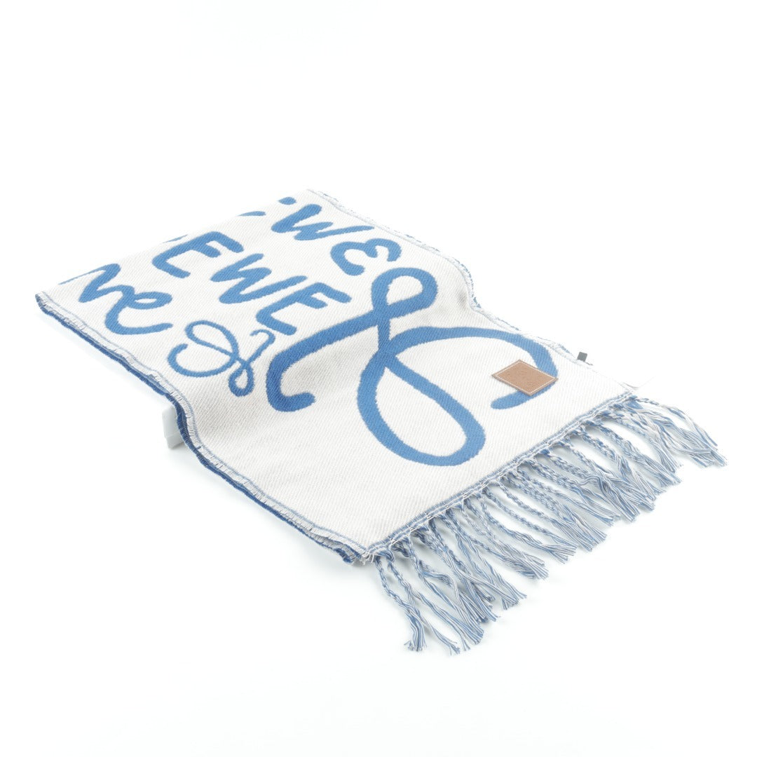 Graphic Typography Knit White Blue