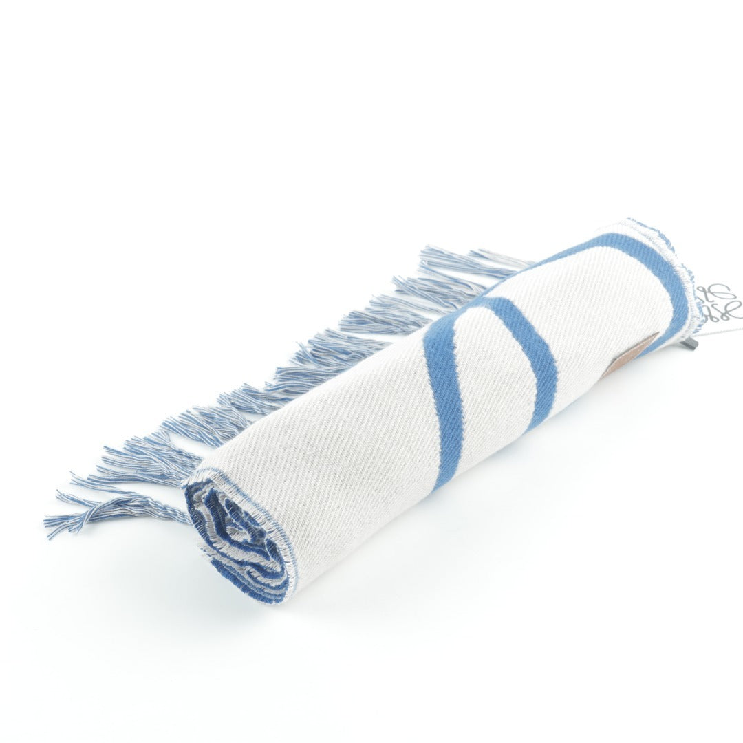 Graphic Typography Knit White Blue