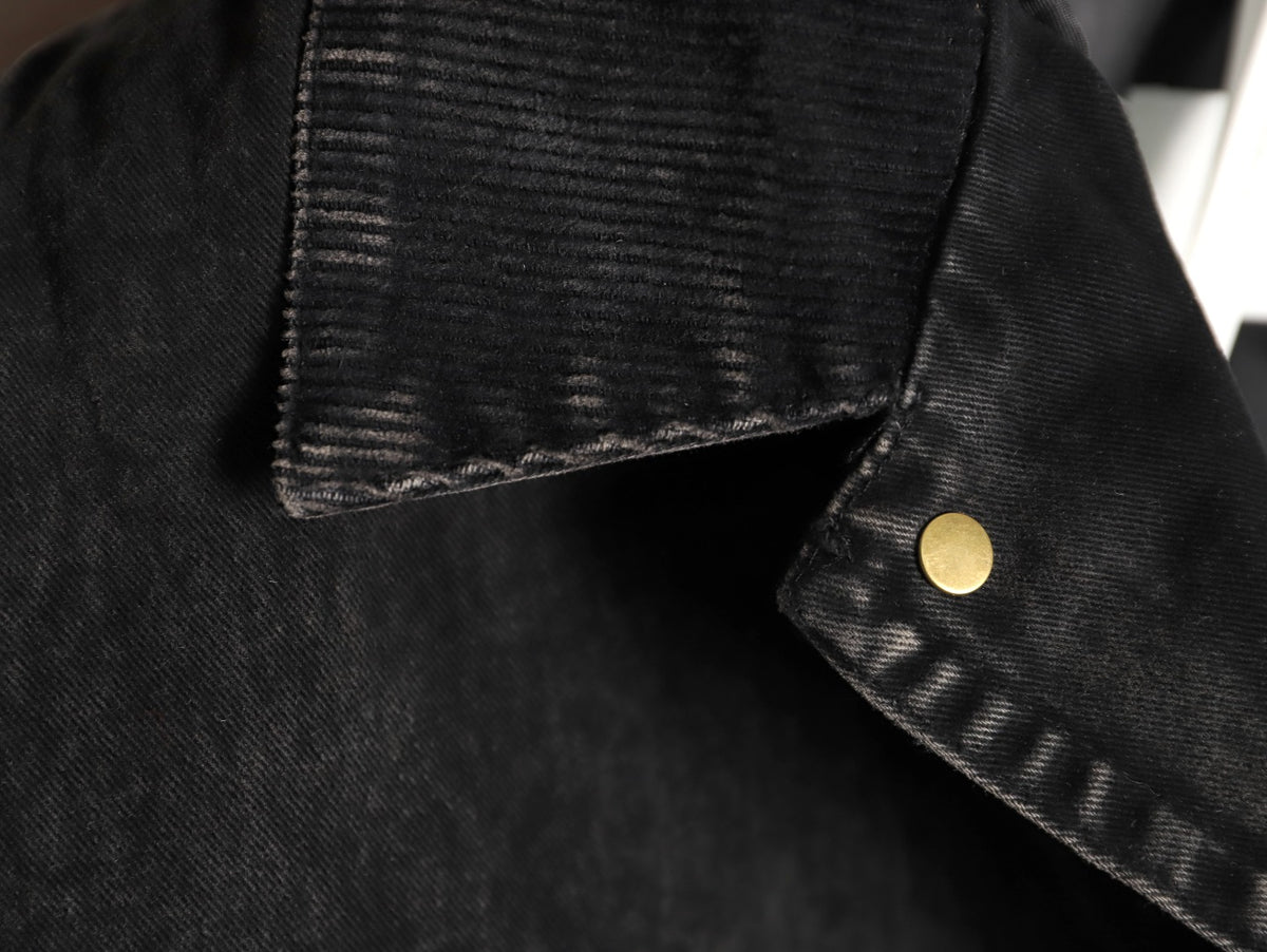 Contrast Collar Washed Black