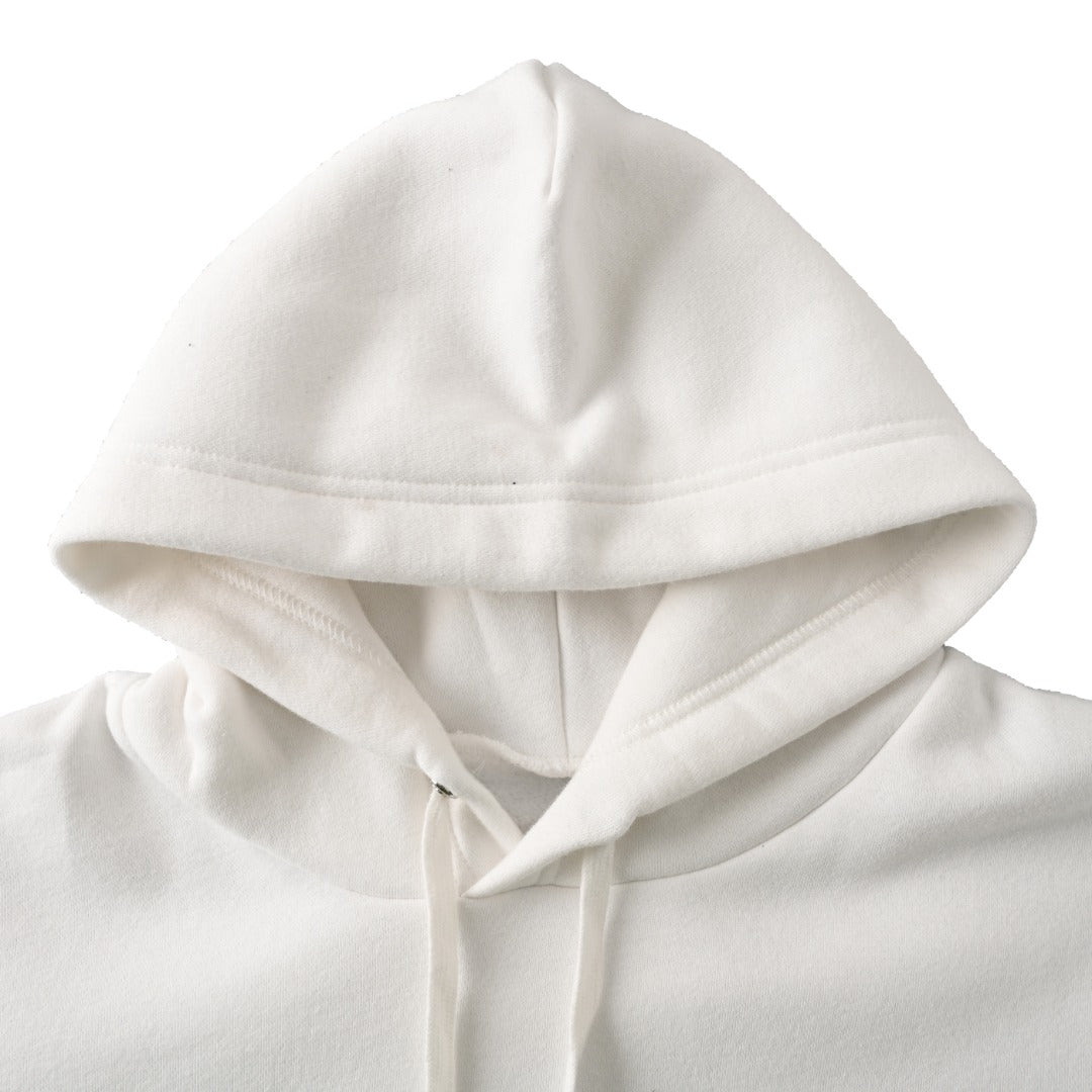 Pink Horseshoe Floral Sleeve Pullover Hoodie White