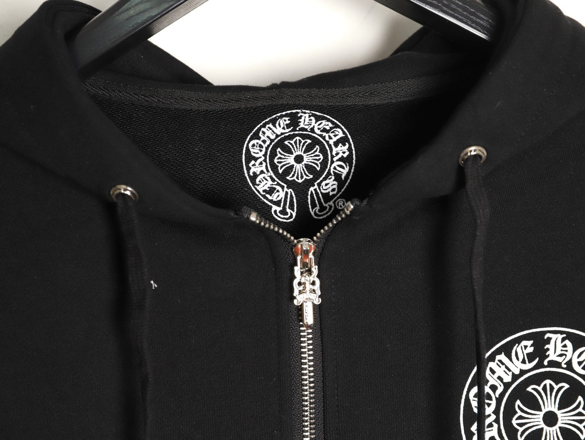 Horseshoe Zip-Up Hoodie Black