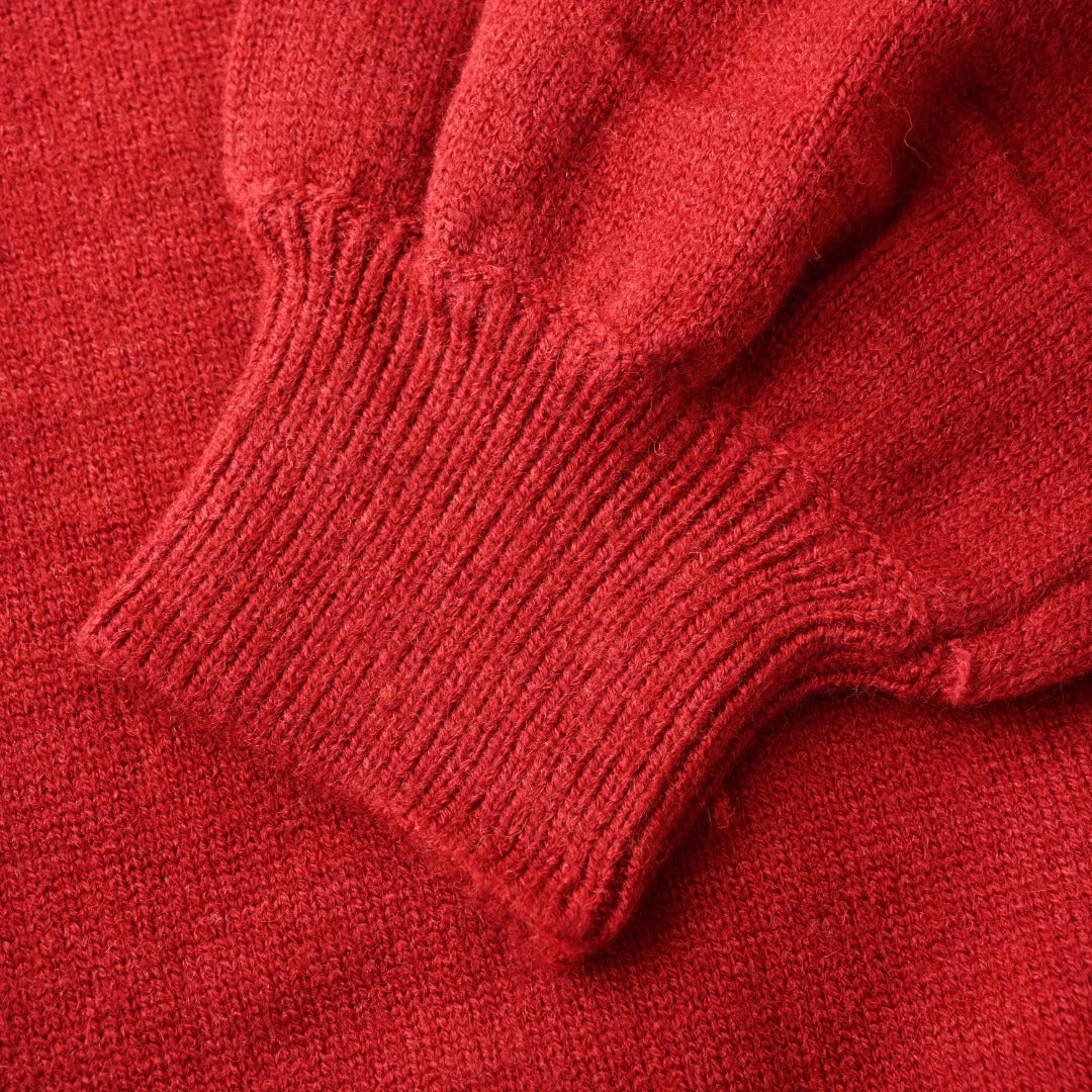 V-Neck Knit Cardigan Red