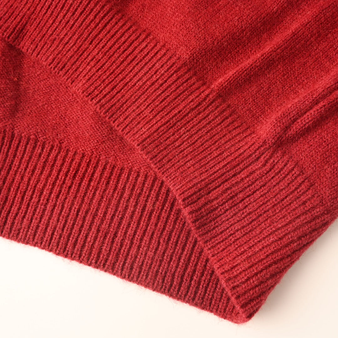 V-Neck Knit Cardigan Red