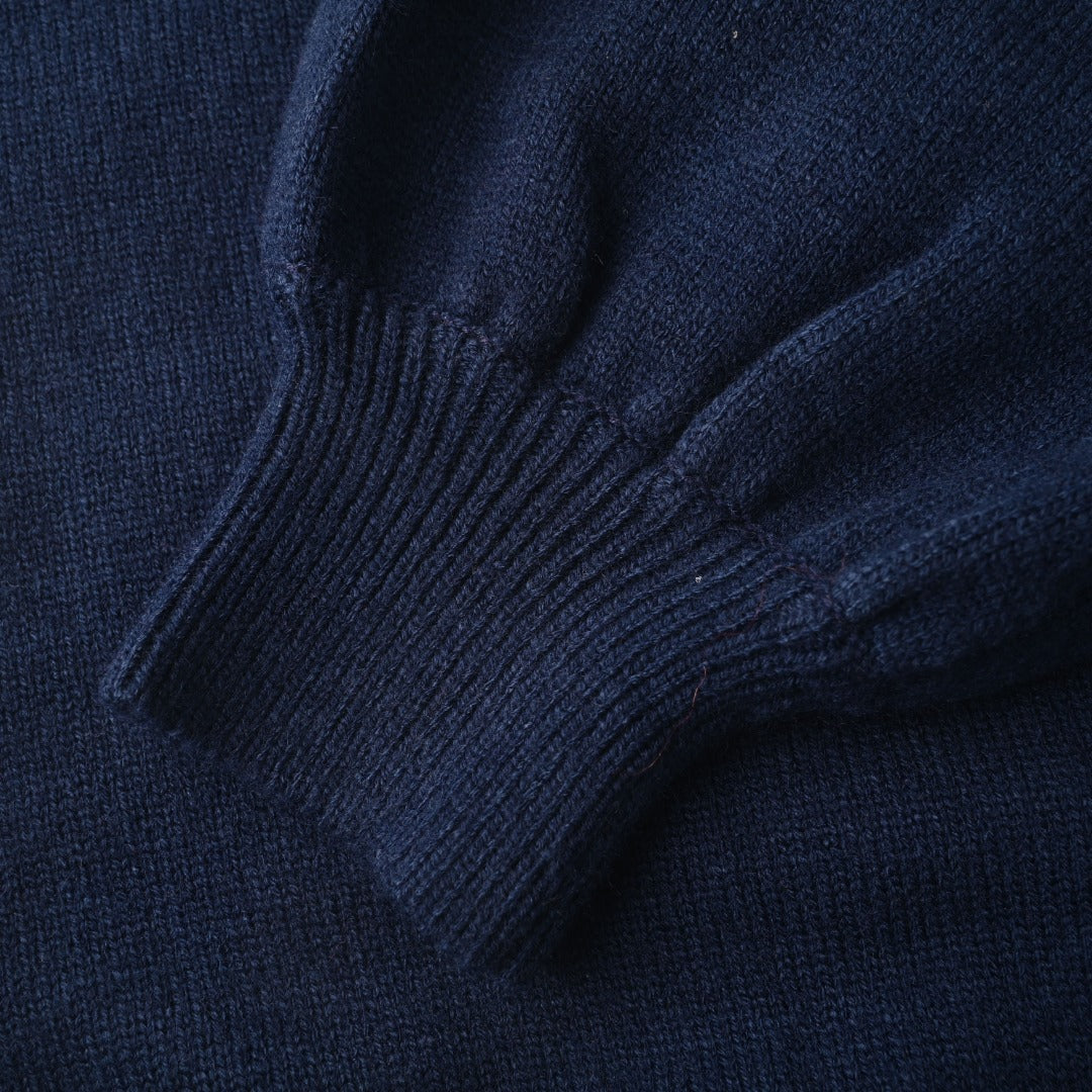 Relaxed V-Neck Cardigan Navy Blue