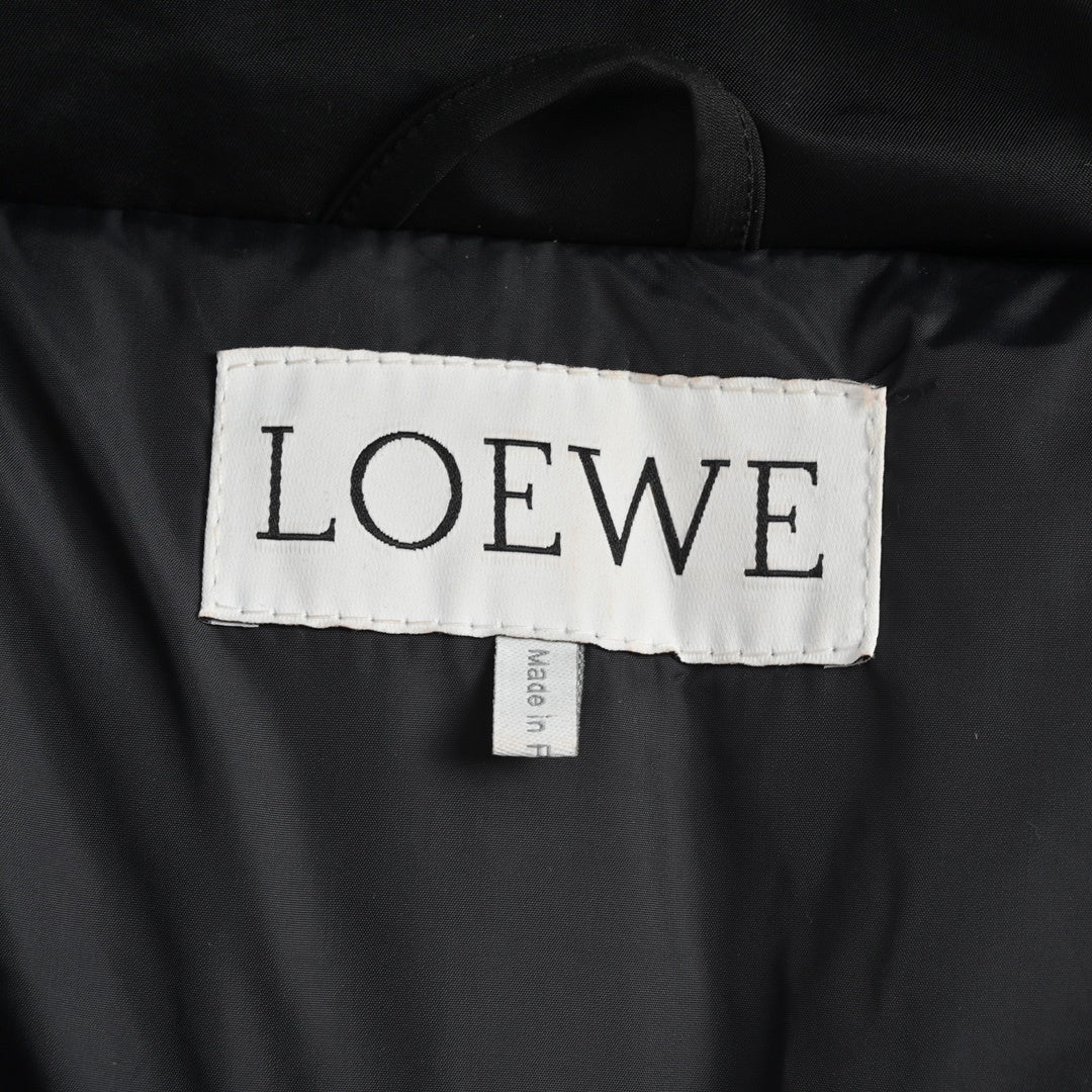 Anagram Leather-Pocket Hooded Parka Black