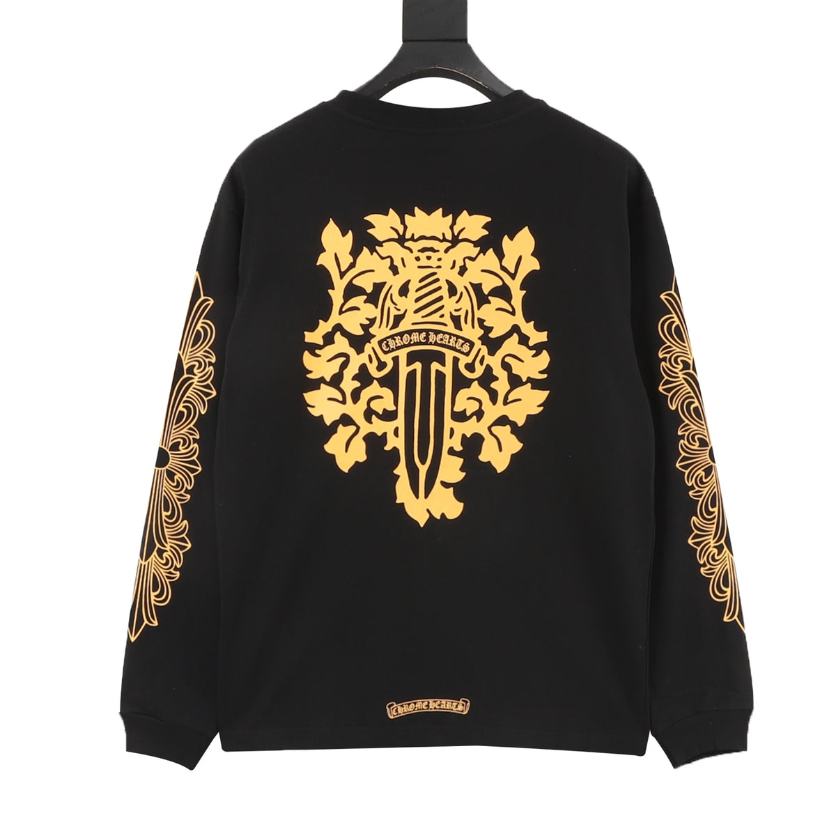 V89 Dagger Long Sleeve Pocket T-Shirt Navy & Yellow