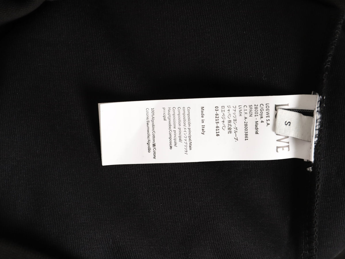 Anagram Piped Zip-Up Hoodie Black