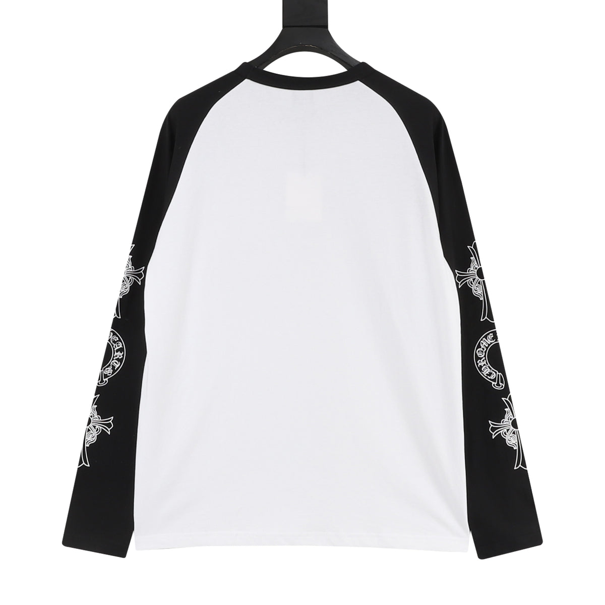 Horseshoe Raglan Long Sleeve T-Shirt White & Black