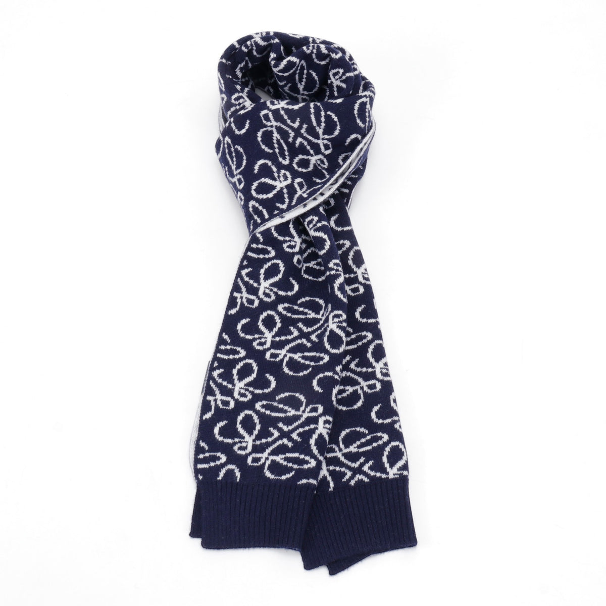 Anagram Jacquard Knit Navy White