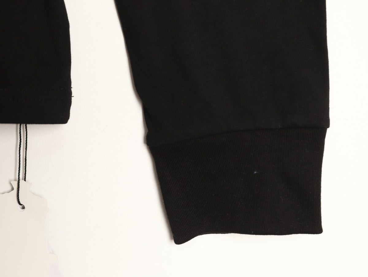 Neck Logo Long Sleeve Pocket T-Shirt Black & Blue
