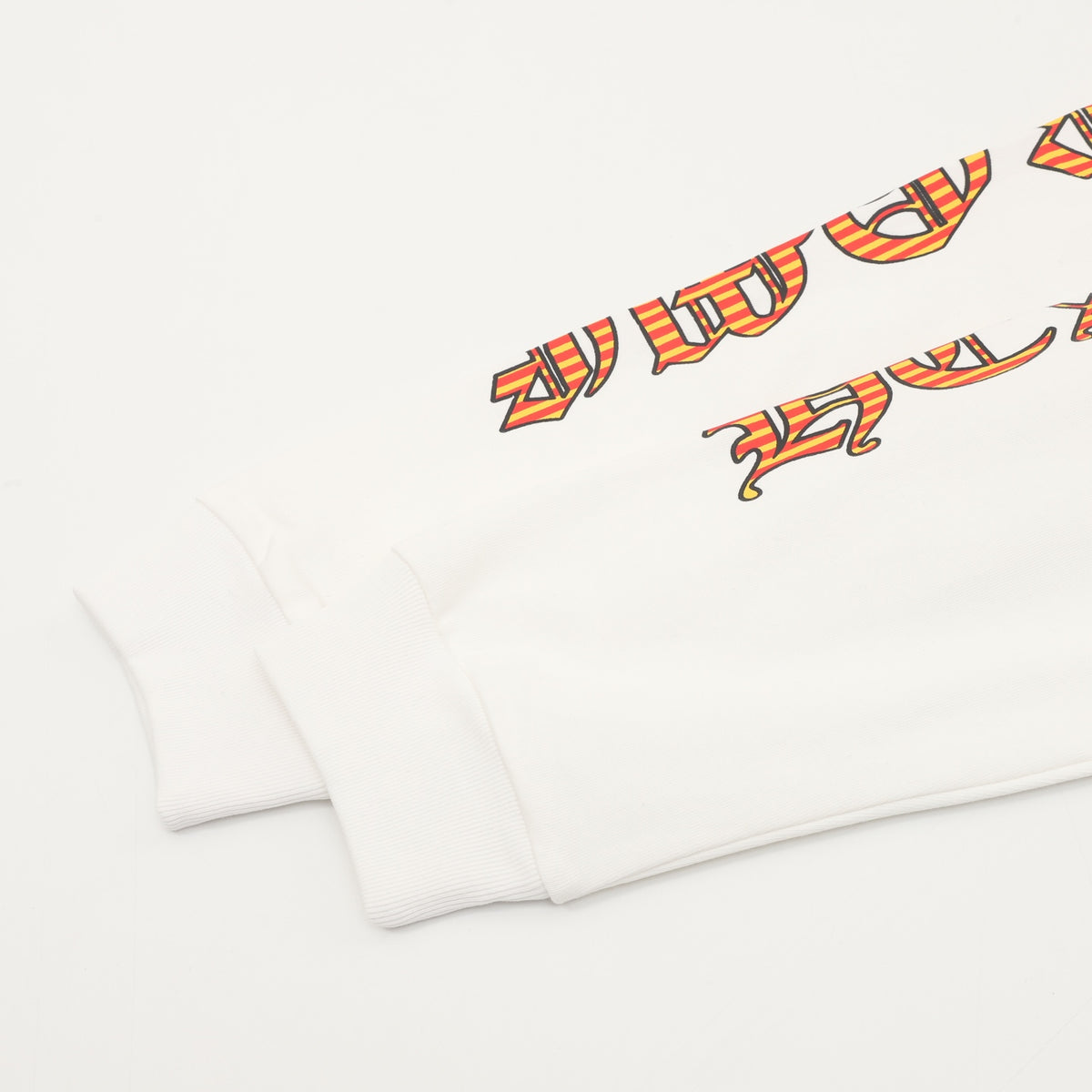Vine Dagger Print Long Sleeve T-Shirt White & Orange