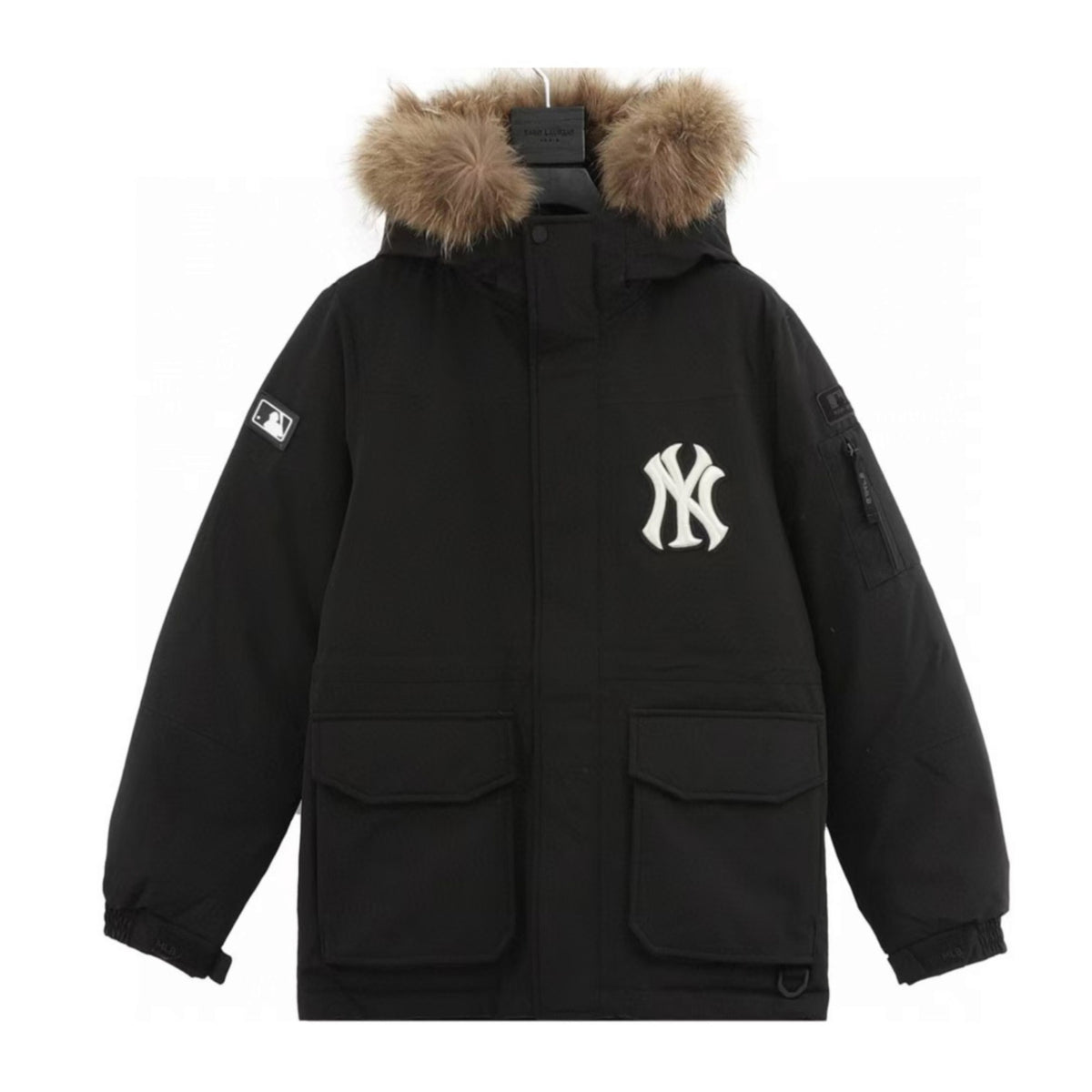 New York Yankees Long Puffer Black