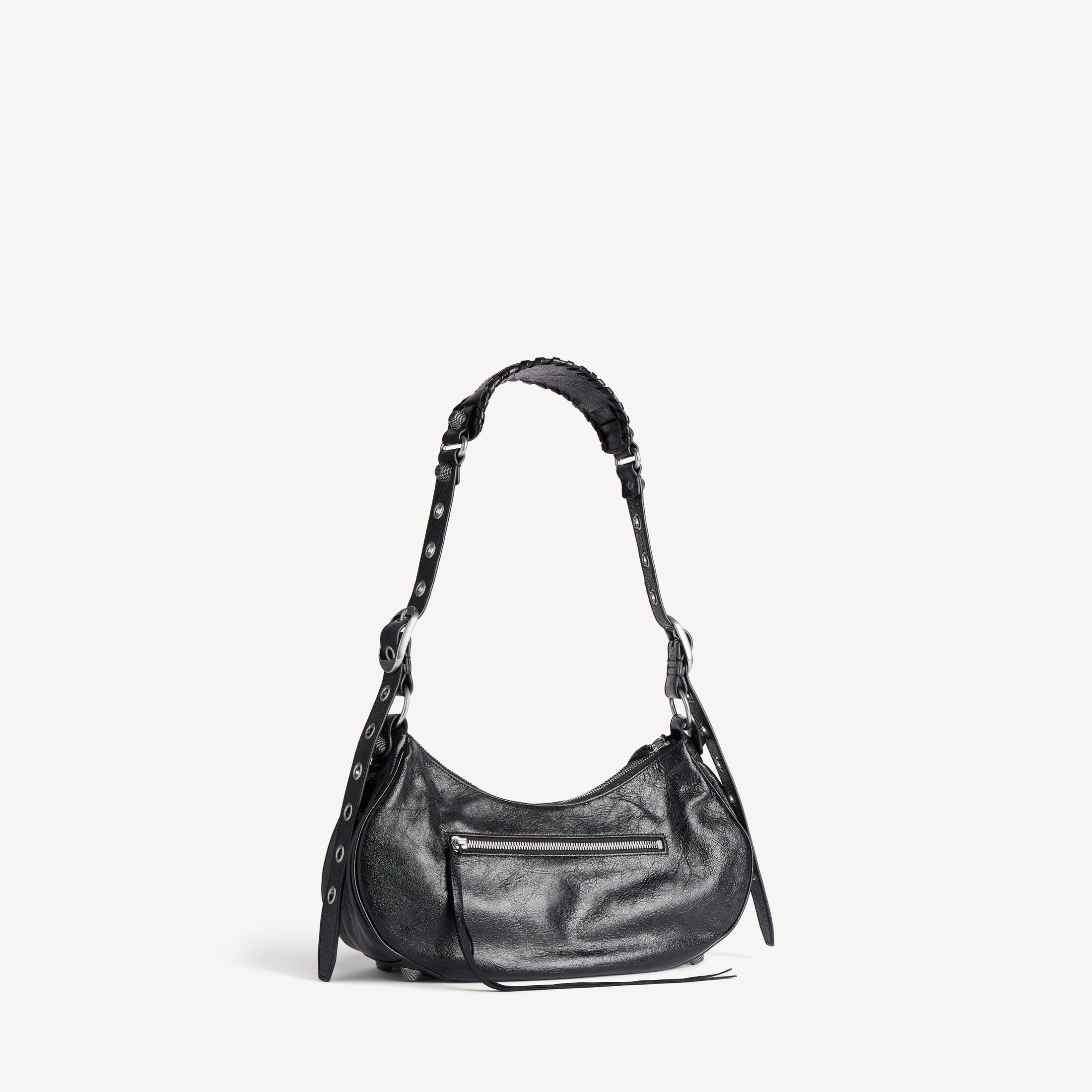 Balenciaga Le Cagole Small Shoulder Bag in Waxed Suede Calfskin