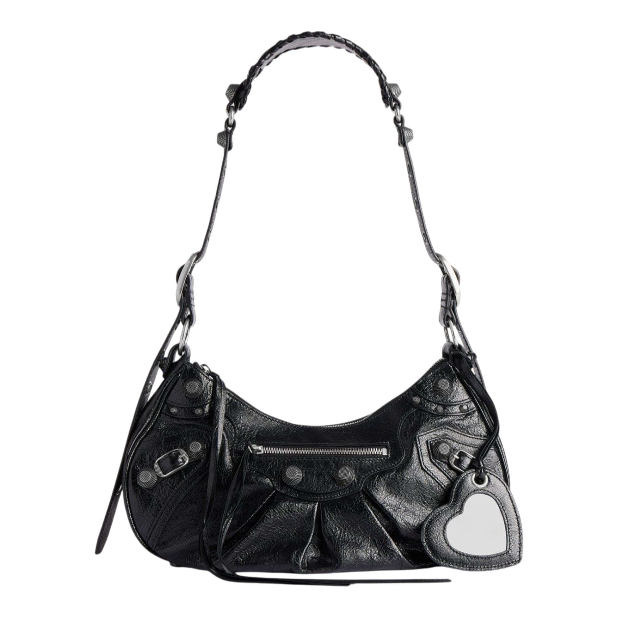 Balenciaga Le Cagole Small Shoulder Bag in Waxed Suede Calfskin