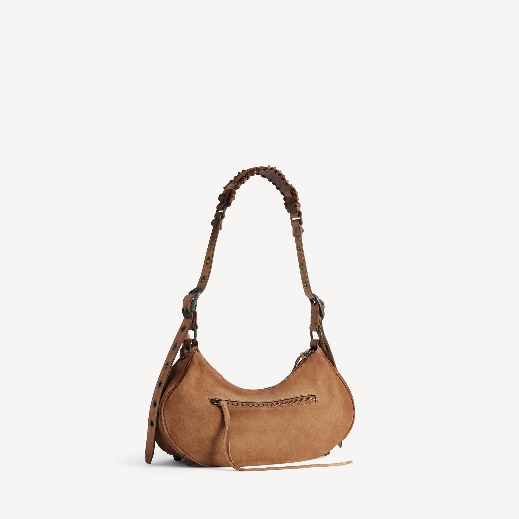 Balenciaga Le Cagole Small Shoulder Bag in Waxed Suede Calfskin