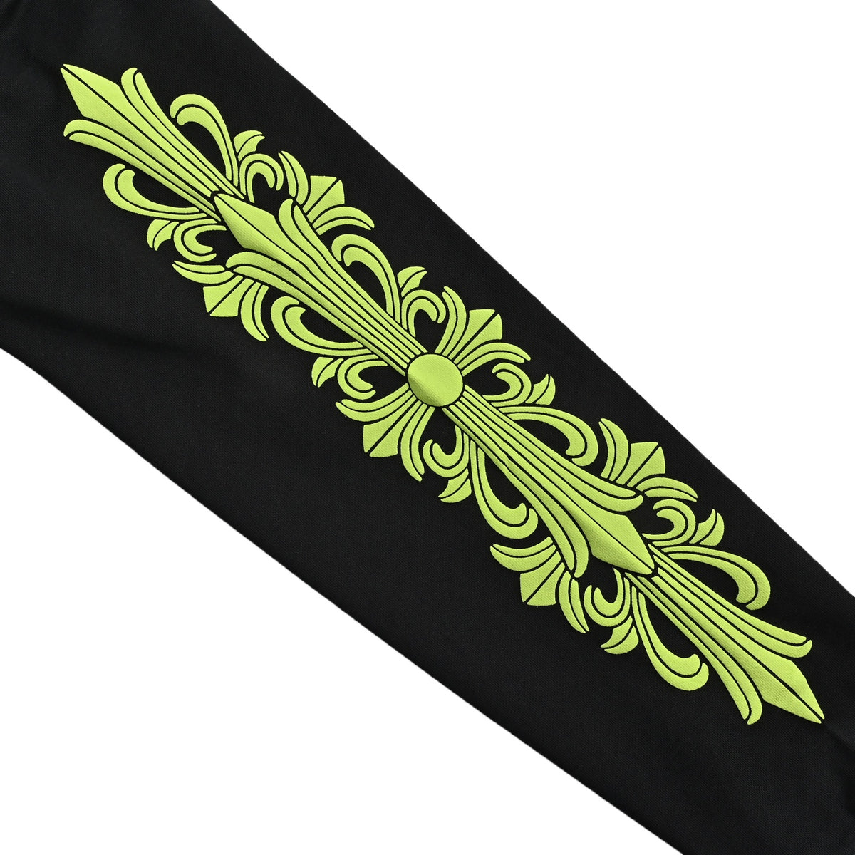 Neon Yellow Horseshoe Long Sleeve T-Shirt Black