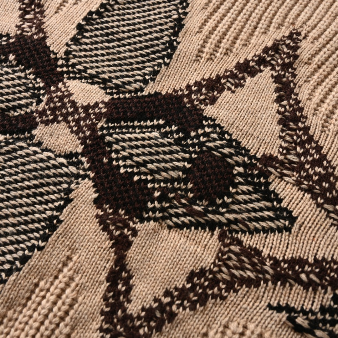 Graphic Knitted Crewneck Pebble Beige