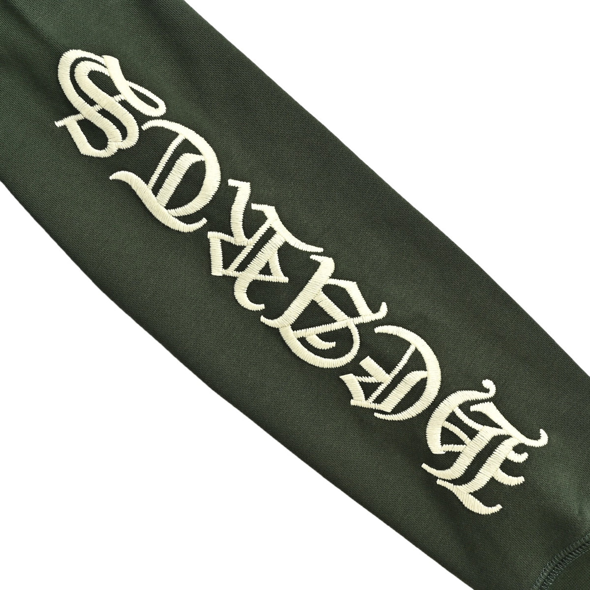 Script Embroidered Half-Zip Sweatshirt Dark Green
