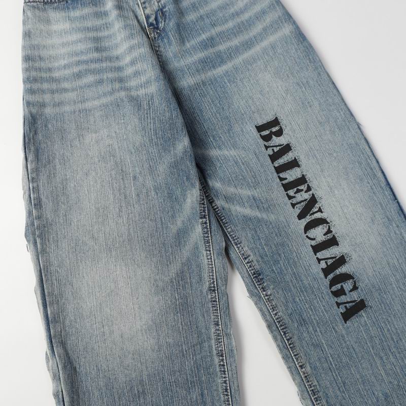 Embroidered Logo Baggy Jeans Light Blue
