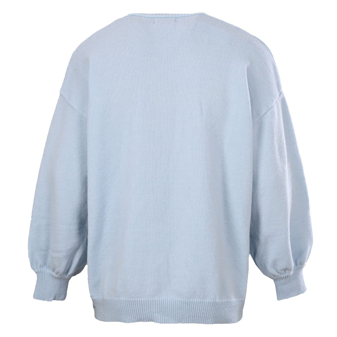 Relaxed V-Neck Cardigan Light Blue