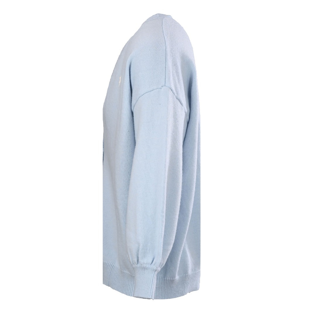 Relaxed V-Neck Cardigan Light Blue