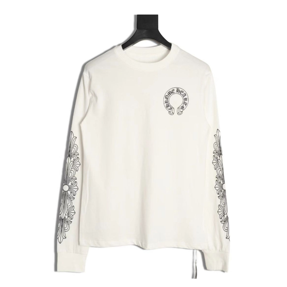 Horseshoe Floral Sleeve Long Sleeve T-Shirt White
